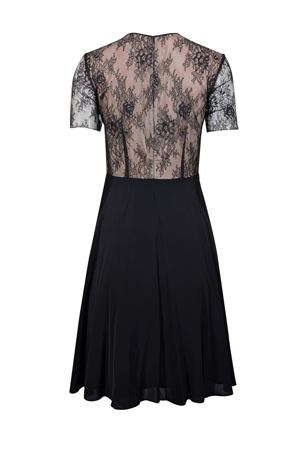 Jason Wu - Black Laced Georgette Fit & Flare Dress Sz 2 Jason Wu - Black Laced Georgette Fit & Flare Dress Sz 2
