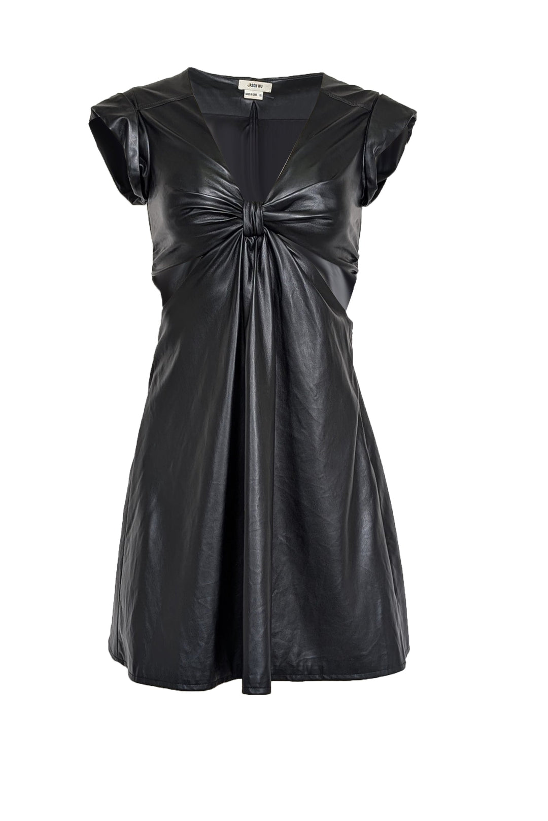 Jason Wu - Black Sleeveless Faux Leather w/ Cut Out Mini Dress Sz XS Jason Wu - Black Sleeveless Faux Leather w/ Cut Out Mini Dress Sz XS