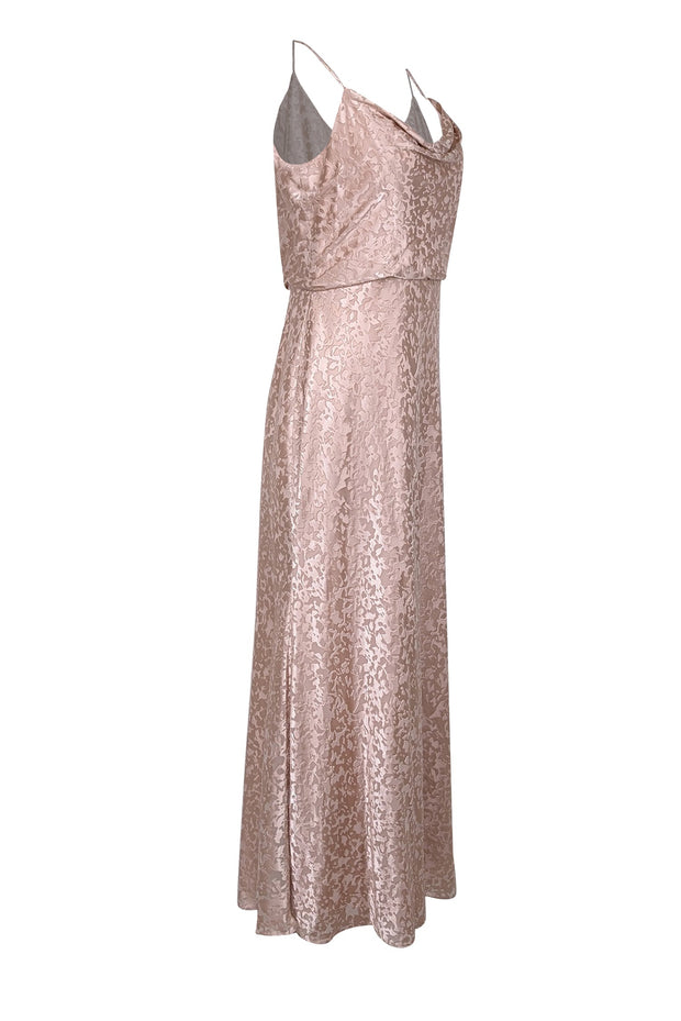 Jenny Yoo - Light Pink Velvet Burn Out Sleeveless Formal Dress Sz 12 Jenny Yoo - Light Pink Velvet Burn Out Sleeveless Formal Dress Sz 12