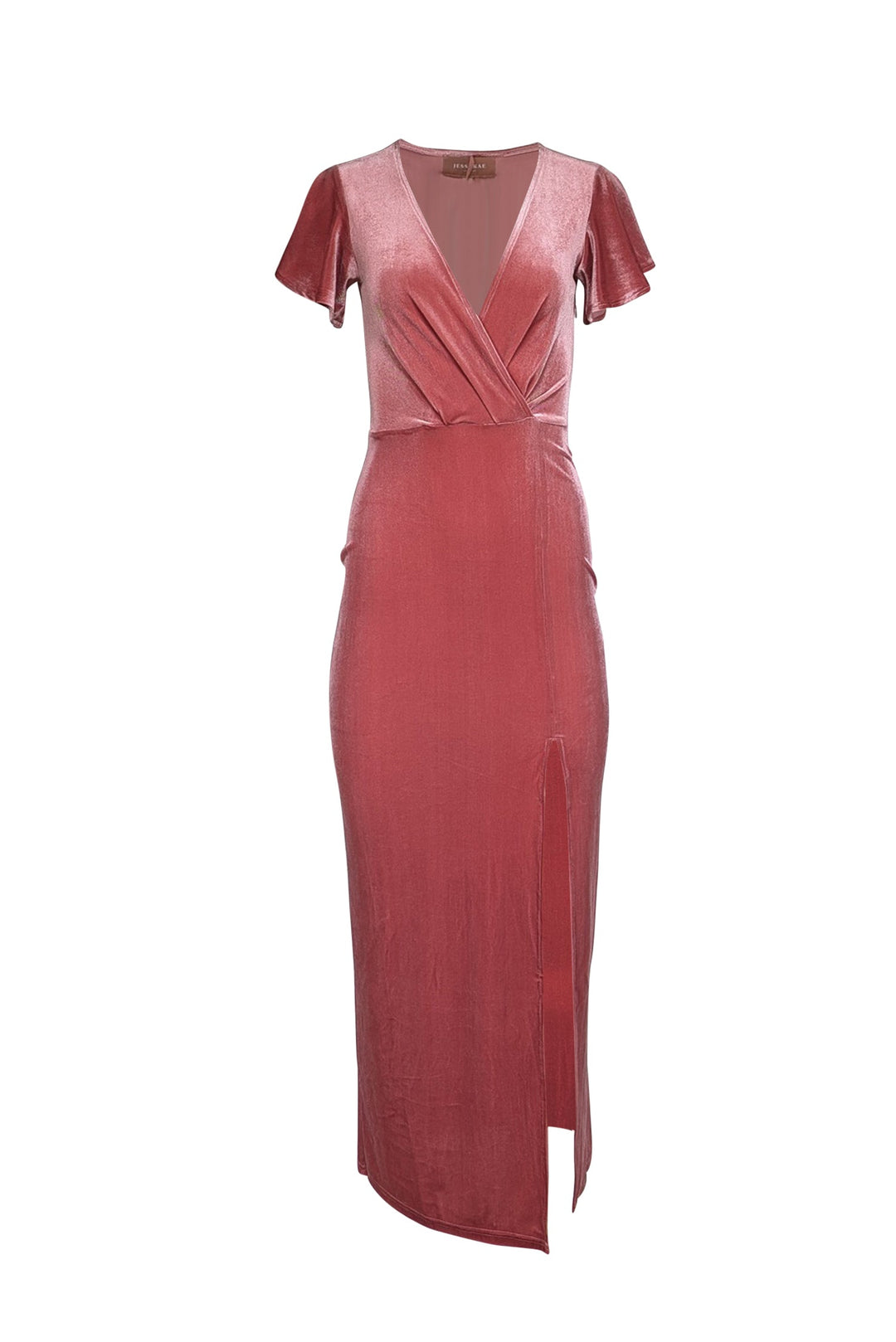 Jessakae - Rose Pink Velvet Flutter Sleeve Dress Sz XXS Jessakae - Rose Pink Velvet Flutter Sleeve Dress Sz XXS