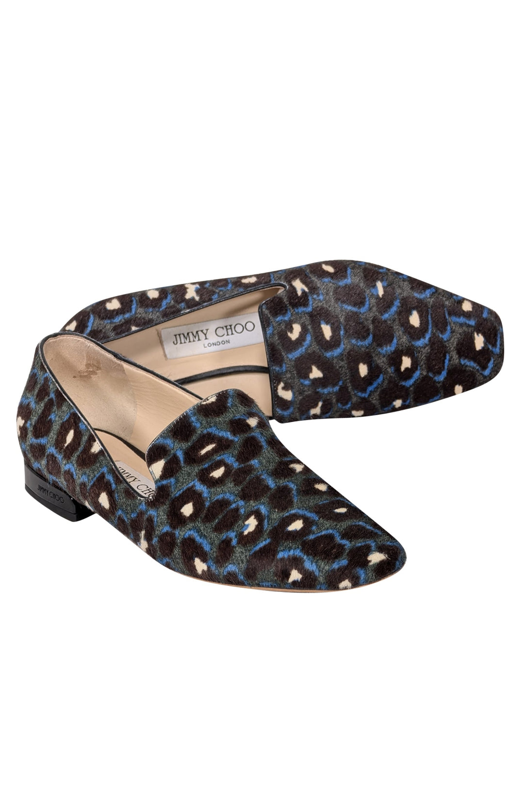 Jimmy Choo - Blue & Grey Leopard Print Flats Sz 6 Jimmy Choo - Blue & Grey Leopard Print Flats Sz 6