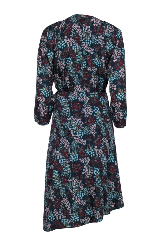 Joie - Green w/ Multicolor Dainty Floral Print Wrap Dress Sz S Joie - Green w/ Multicolor Dainty Floral Print Wrap Dress Sz S