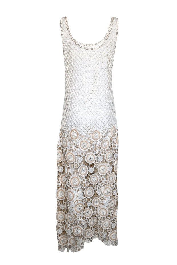 Jonathan Simkhai - Ivory & Beige Crochet Knit Sleeveless Dress Sz 12 Jonathan Simkhai - Ivory & Beige Crochet Knit Sleeveless Dress Sz 12