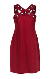 Current Boutique-Karen Millen - Rust Orange Grommet Trim Sleeveless Dress Sz 10
