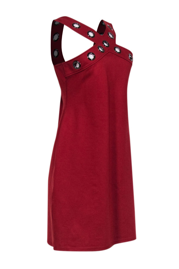 Current Boutique-Karen Millen - Rust Orange Grommet Trim Sleeveless Dress Sz 10
