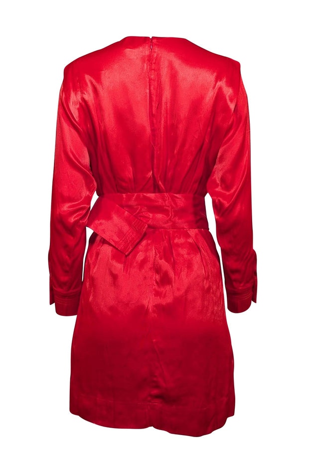 karen millen red silk dress Karen Millen red satin mini dress The Frockery