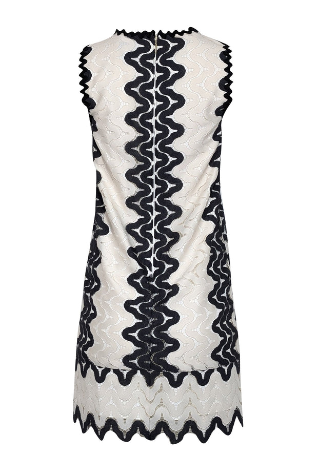 Kate Spade - Ivory & Black Lace Sleeveless Shift Dress Sz 0 Kate Spade - Ivory & Black Lace Sleeveless Shift Dress Sz 0