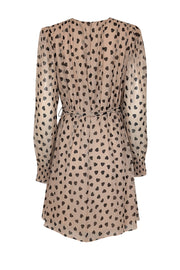 Current Boutique-Kate Spade - Beige & Black Heart Print Silk Dress Sz 8