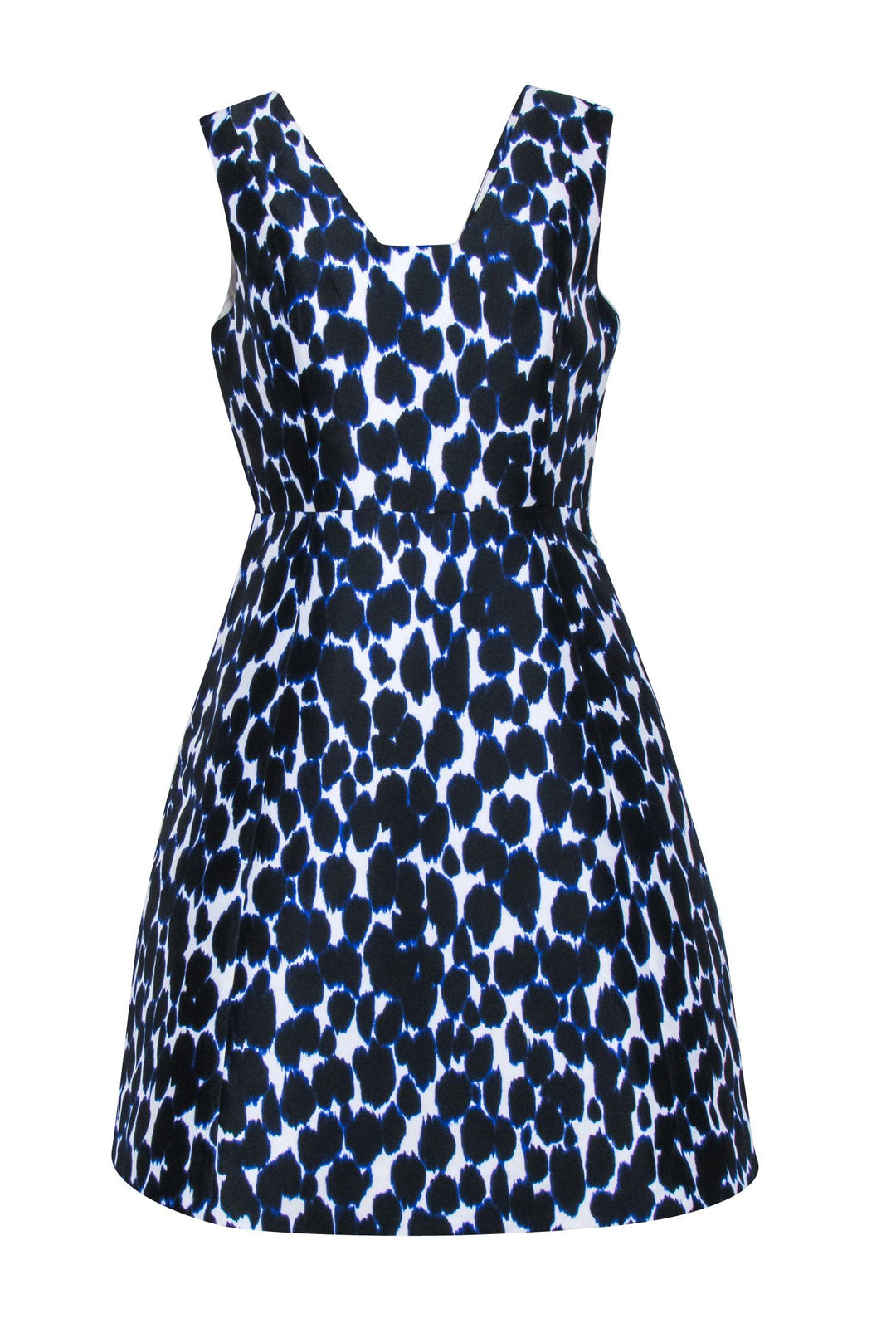 Kate Spade - Black, White, & Blue Large Spot Print Dress Sz 8 Kate Spade - Black, White, & Blue Large Spot Print Dress Sz 8