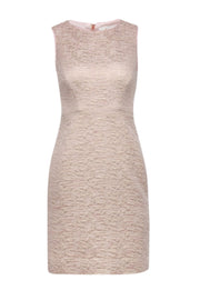 Current Boutique-Kate Spade - Blush, Beige, & Metallic Gold Textured Knit Sheath Dress Sz 2