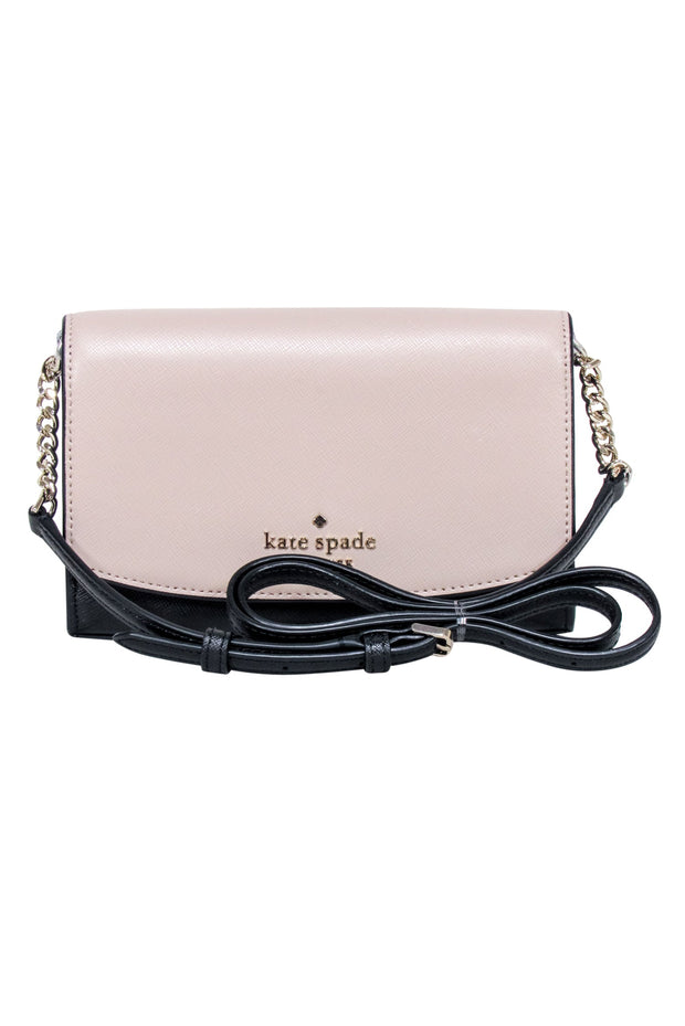 Current Boutique-Kate Spade - Beige & Black Saffiano Leather Mini Crossbody Bag