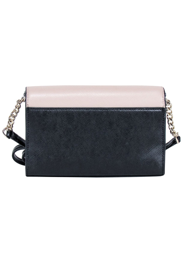 Current Boutique-Kate Spade - Beige & Black Saffiano Leather Mini Crossbody Bag