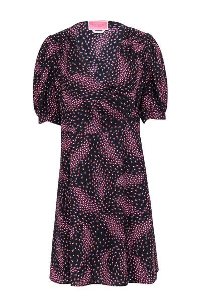 Current Boutique-Kate Spade - Black w/ Pink, Orange, & Purple Print Wrap Dress Sz 6