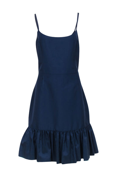 Current Boutique-Kate Spade - Navy Midi Sheath Dress w/ Flounce Hem Sz 12