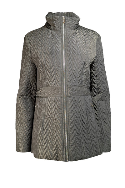 Kate Spade - Olive Green Quilted Jacket w/ Optional Hood Sz L - Current Boutique