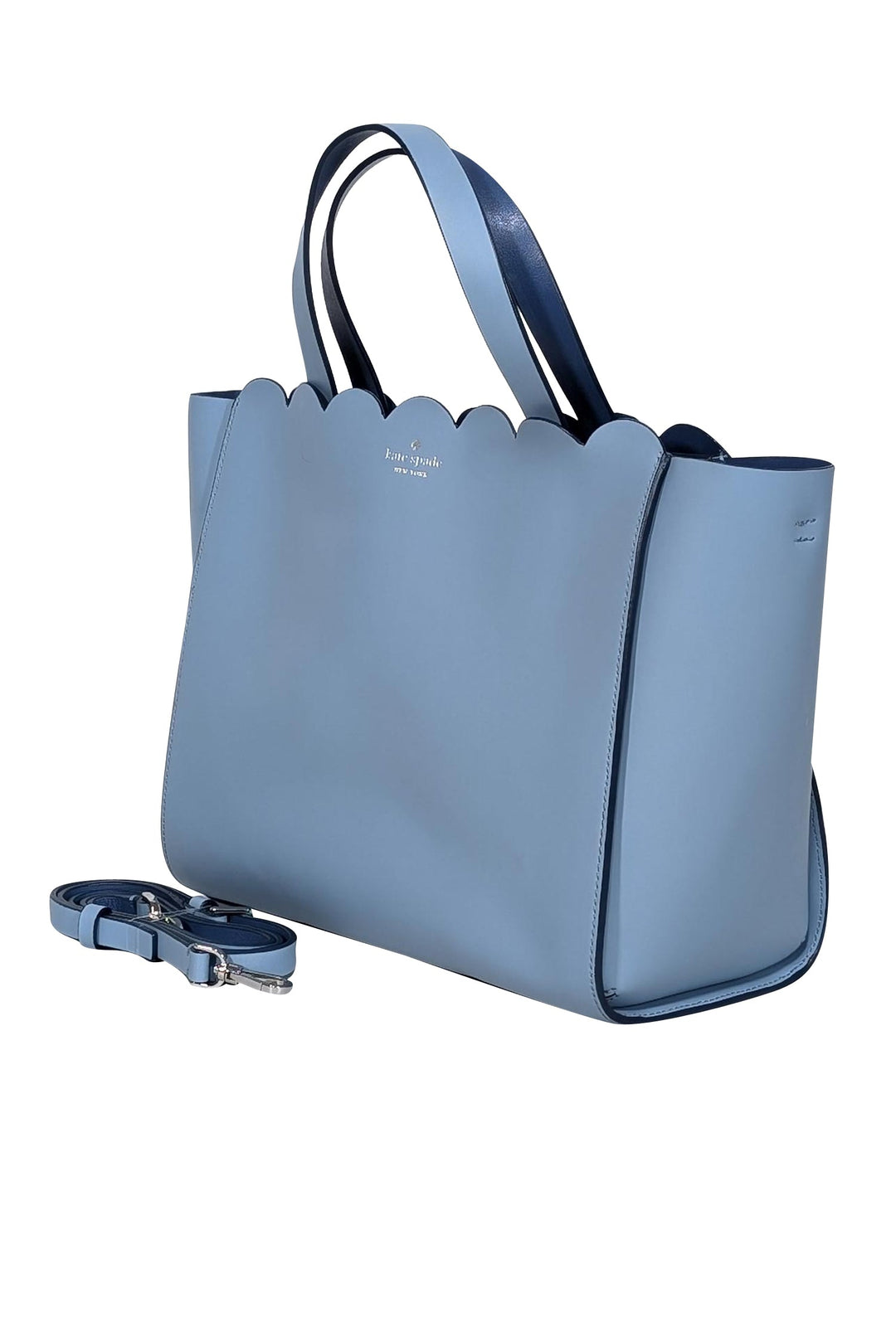 Kate Spade - Light Blue Scalloped Edge Satchel Bag – Current Boutique