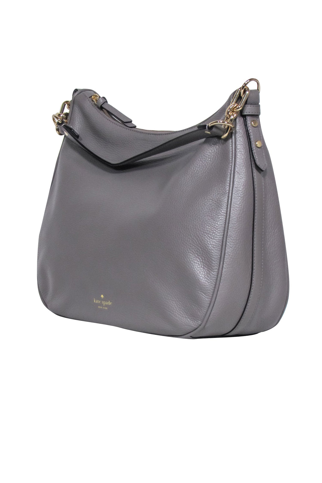 kate spade レザー グレー レディース ショルダーバッグ 9005 Kate Spade - Grey Pebbled Leather Shoulder Bag