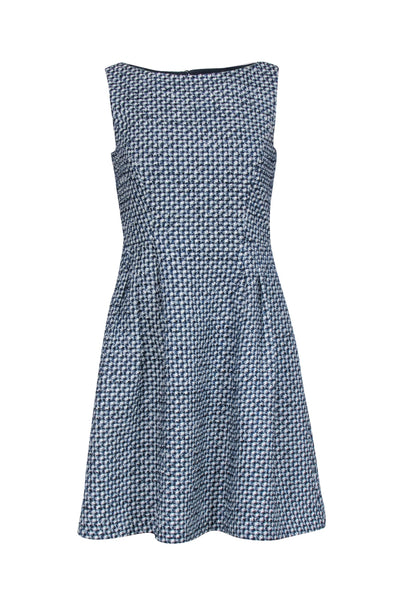 Current Boutique-Kate Spade - Navy, White, & Blue Tweed Sleeveless Dress Sz 2