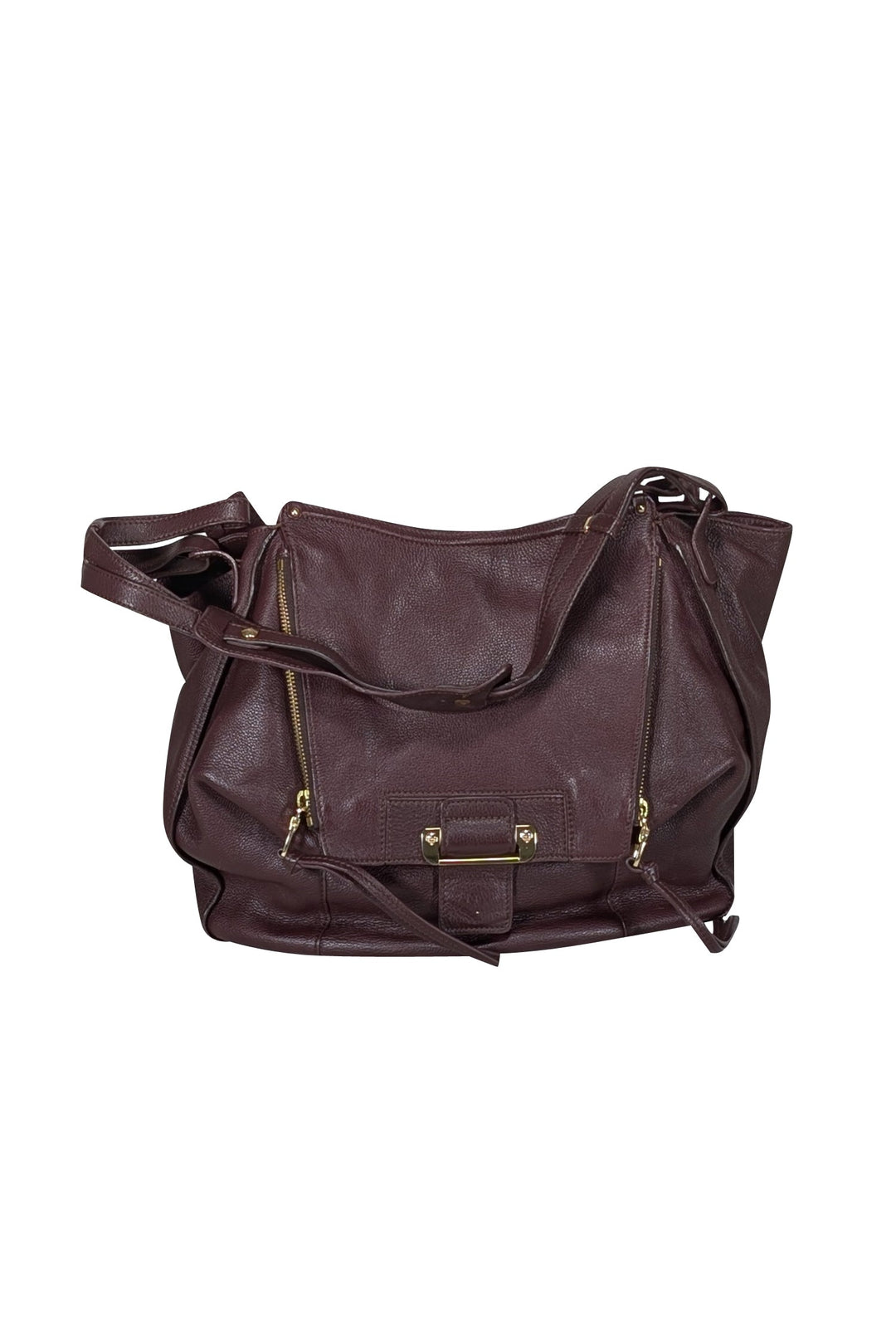 コバM Kooba - Dark Maroon Leather Shoulder Bag