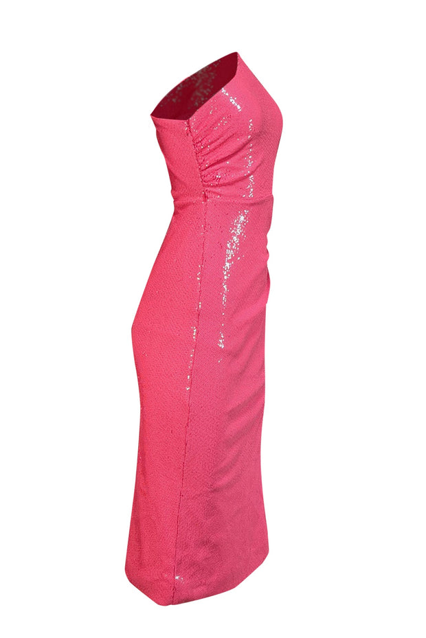 l'agence one shoulder dress L AGENCE Christie Sequined One-Shoulder Dress Pink Glo