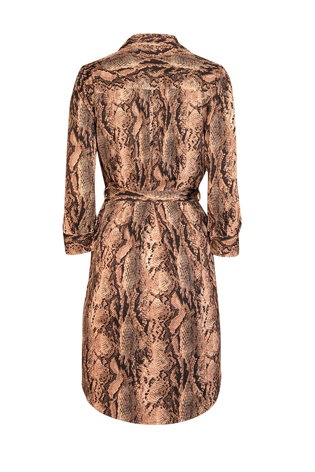 L'Agence - Beige, Black, & Cream Snakeskin Print Shirtdress Sz XS L'Agence - Beige, Black, & Cream Snakeskin Print Shirtdress Sz XS