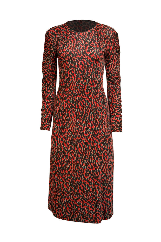 La DoubleJ - Red, Black, & Green Leopard Print Midi Dress Sz S La DoubleJ - Red, Black, & Green Leopard Print Midi Dress Sz S