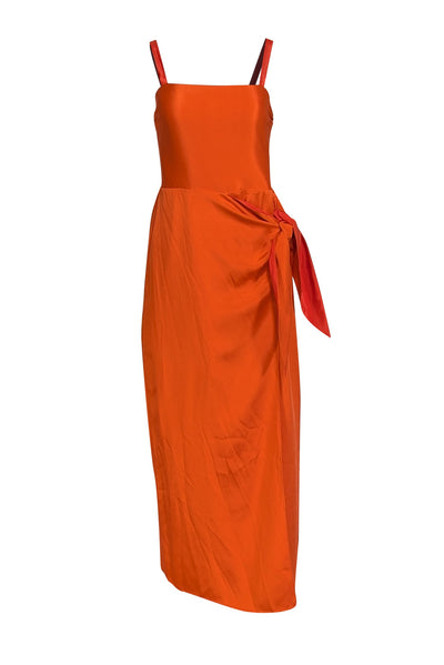 La Ligne - Orange Silk Blend Sleeveless Tulip front Dress Sz M - Current Boutique