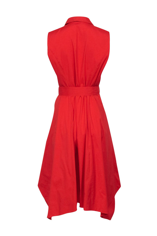 Lafayette 148 - Orange Sleeveless Midi Shirt Dress Sz 8 Lafayette 148 - Orange Sleeveless Midi Shirt Dress Sz 8