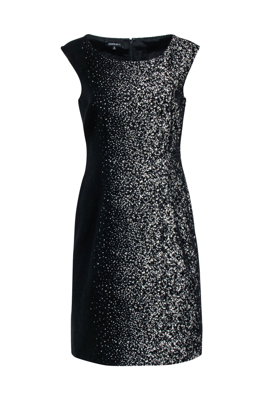 Lafayette 148 - Black & White Speckled Ombre Sheath Dress Sz 6 Lafayette 148 - Black & White Speckled Ombre Sheath Dress Sz 6