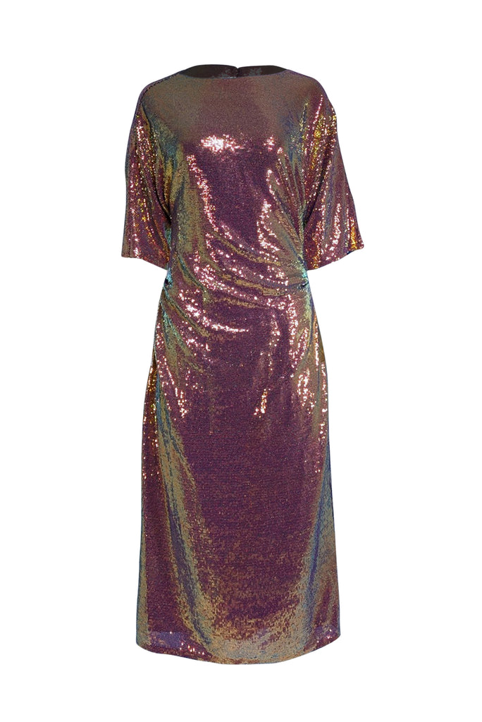 lapointe sequin dress Lapointe Sequin High Low Midi Dress in Cloud