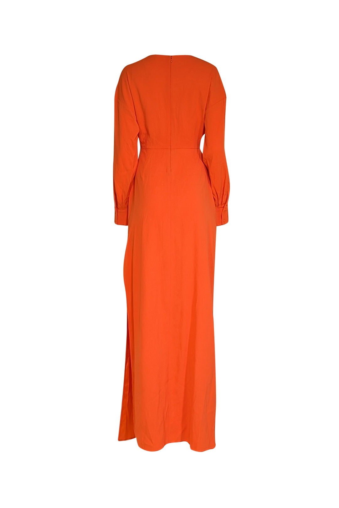 orange crepe dress Bodycon Crepe Dress with Off-the-Shoulder Draped Sleeves Orange & Black / US 14