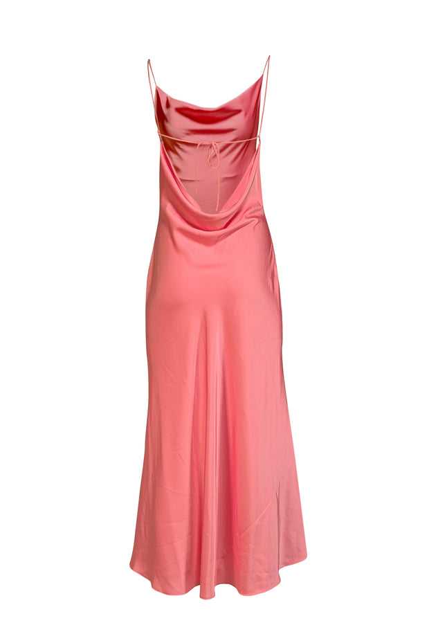 cowl neck pink satin dress Ladies - Light Pink Cowl-Neck Satin Dress - Size: M