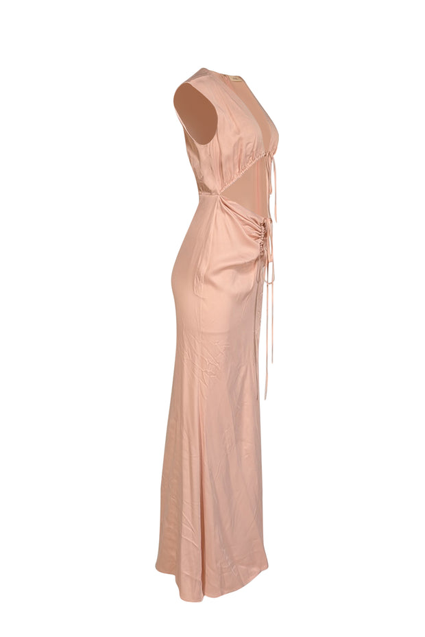 lapointe pink dress Lapointe Sequined tulle halterneck maxi dress - Women - Pink Dresses