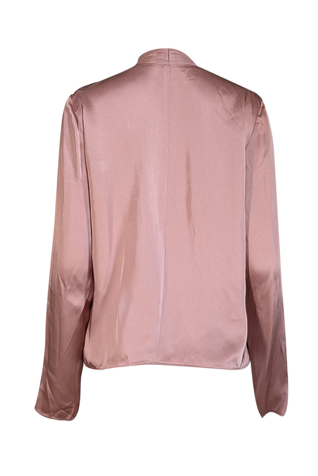 Current Boutique-Lapointe - Mauve Satin Long Sleeve Wrap Top Sz 6