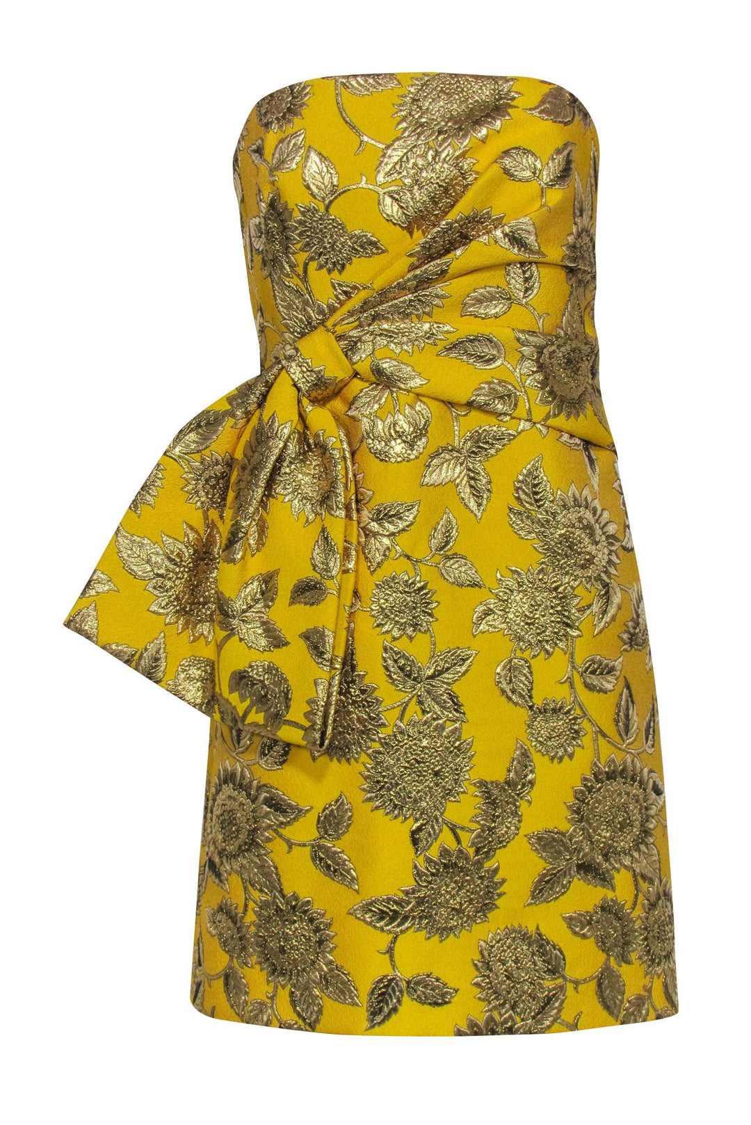 Lela Rose Women's Sunflower Metallic Jacquard Minidress - Marigold - Size 6