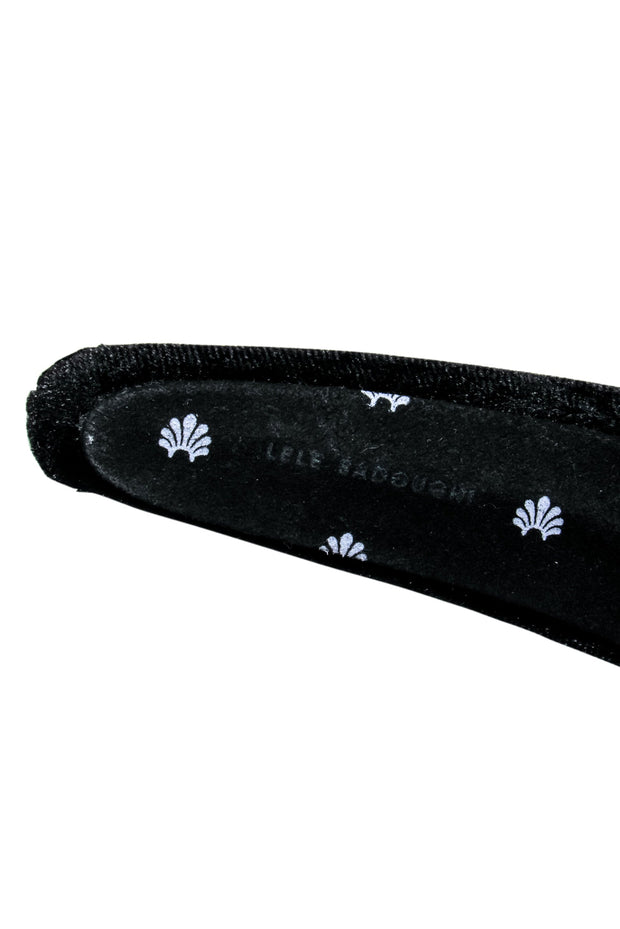 Current Boutique-Lele Sadoughi - Black Velvet Headband w/ Rhinestone Deatil