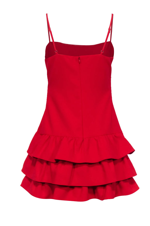 Likely - Red Sleeveless Ruffled Bottom Mini Dress Sz 8 Likely - Red Sleeveless Ruffled Bottom Mini Dress Sz 8