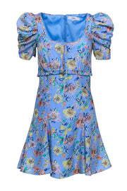 Current Boutique-Likely - Blue Babydoll Floral Print Mini Dress Sz 00