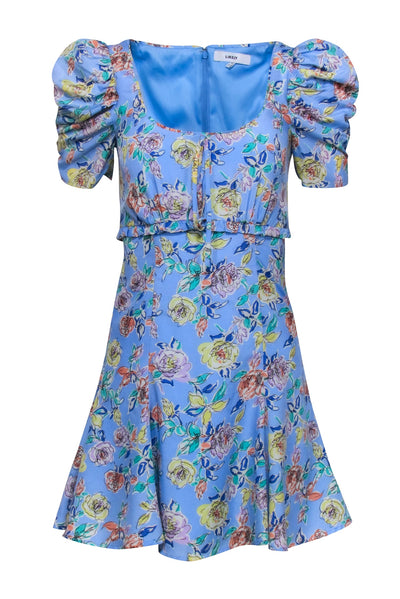 Current Boutique-Likely - Blue Babydoll Floral Print Mini Dress Sz 00