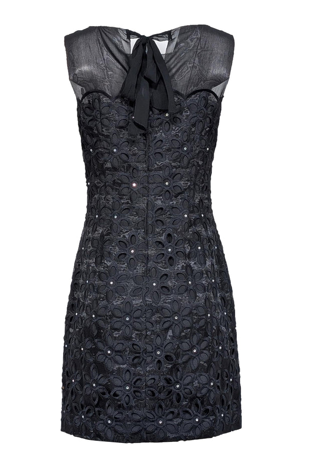 Lilly Pulitzer - Black Daisy Eyelet Sleeveless Dress w/ Rhinestones Sz Lilly Pulitzer - Black Daisy Eyelet Sleeveless Dress w/ Rhinestones Sz
