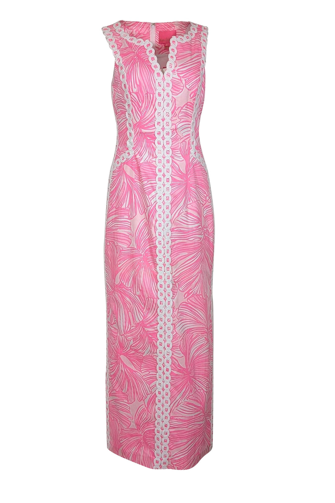 Lilly Pulitzer - Hot Pink & White Print Sleeveless Maxi Dress Sz 6 Lilly Pulitzer - Hot Pink & White Print Sleeveless Maxi Dress Sz 6