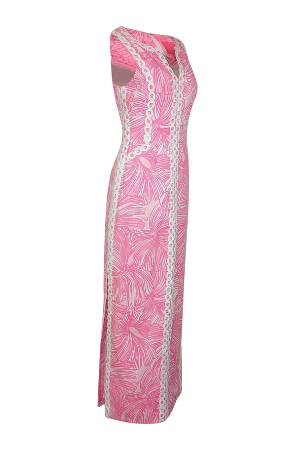 Lilly Pulitzer - Hot Pink & White Print Sleeveless Maxi Dress Sz 6