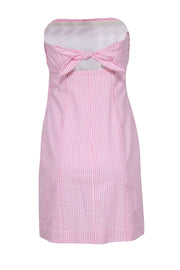 Current Boutique-Lilly Pulitzer - Pink & White Pinstriped Seersucker Mini Strapless Dress Sz 6