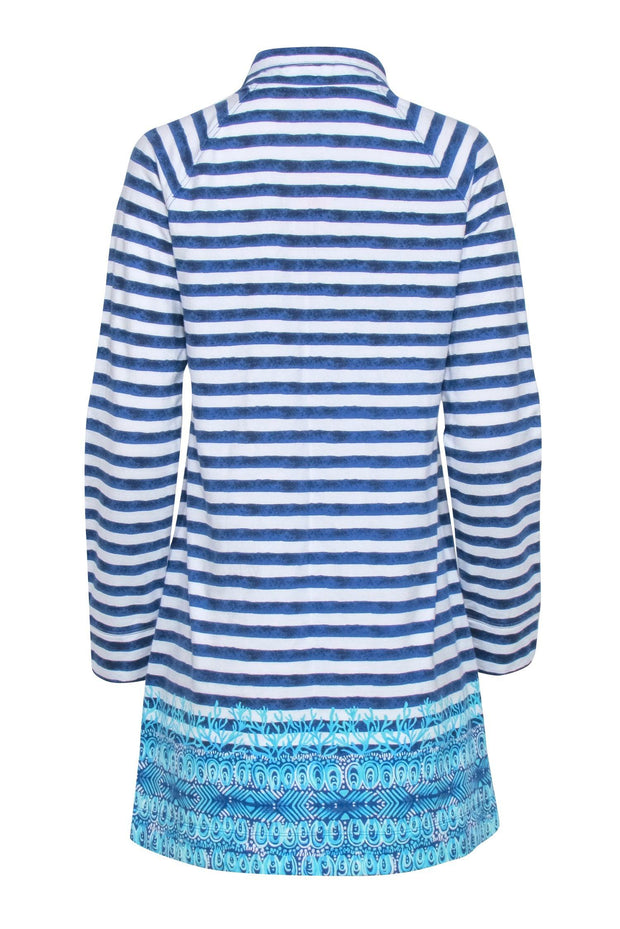 Lilly Pulitzer - Blue & White Stripe Long Sleeve Dress Sz M Lilly Pulitzer - Blue & White Stripe Long Sleeve Dress Sz M