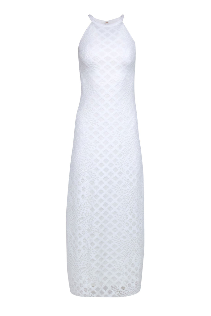 Lilly Pulitzer - White Sleeveless High Neck Crochet Lace Maxi Dress Sz Lilly Pulitzer - White Sleeveless High Neck Crochet Lace Maxi Dress Sz