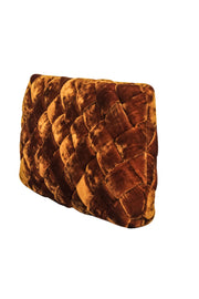 Current Boutique-Loeffler Randall - Tan Copper Velvet Woven "Aviva" Clutch