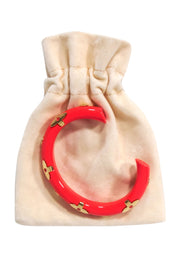 Current Boutique-Louis Vuitton - Dark Coral Orange & Gold "Daily" Bracelet