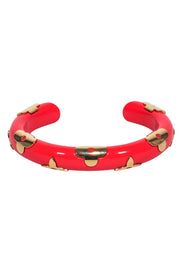 Current Boutique-Louis Vuitton - Dark Coral Orange & Gold "Daily" Bracelet