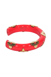Current Boutique-Louis Vuitton - Dark Coral Orange & Gold "Daily" Bracelet