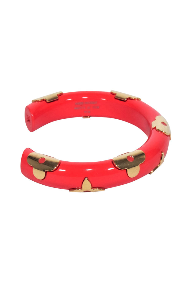 Current Boutique-Louis Vuitton - Dark Coral Orange & Gold "Daily" Bracelet